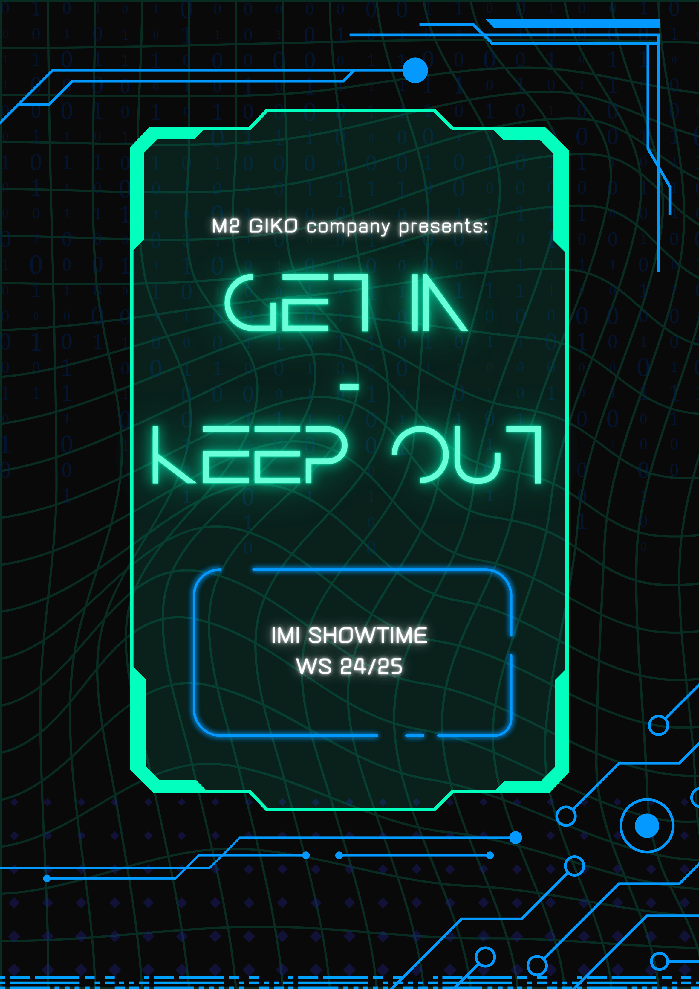 promotional poster advertising our project's title and booth's location